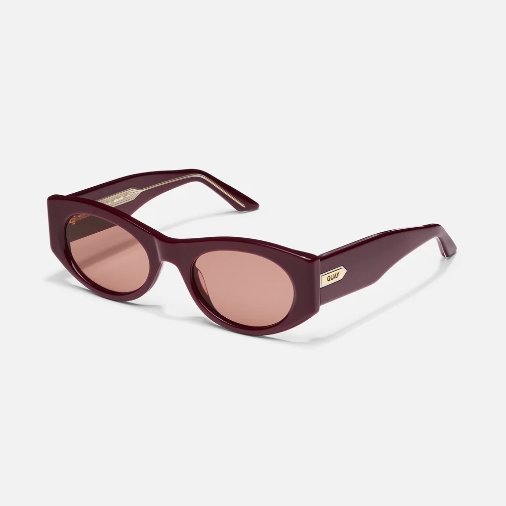 Quay So What Burgundy Sunglasses